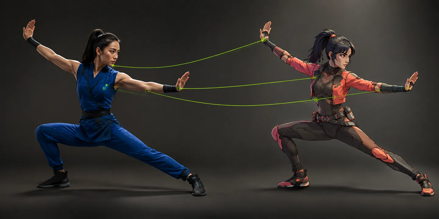 Reference video guiding character movement in AI Motion Control